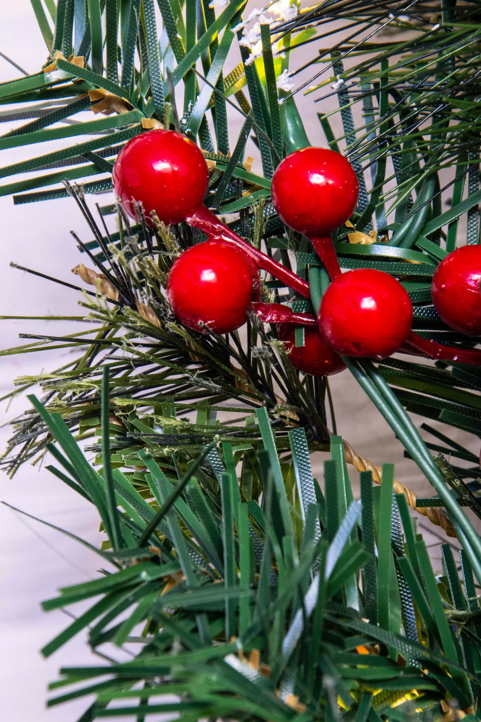 Online Christmas Tree World 50Cm Pre-Lit Decorated Mixed Pine Wreath Warm White/Multicolour Leds