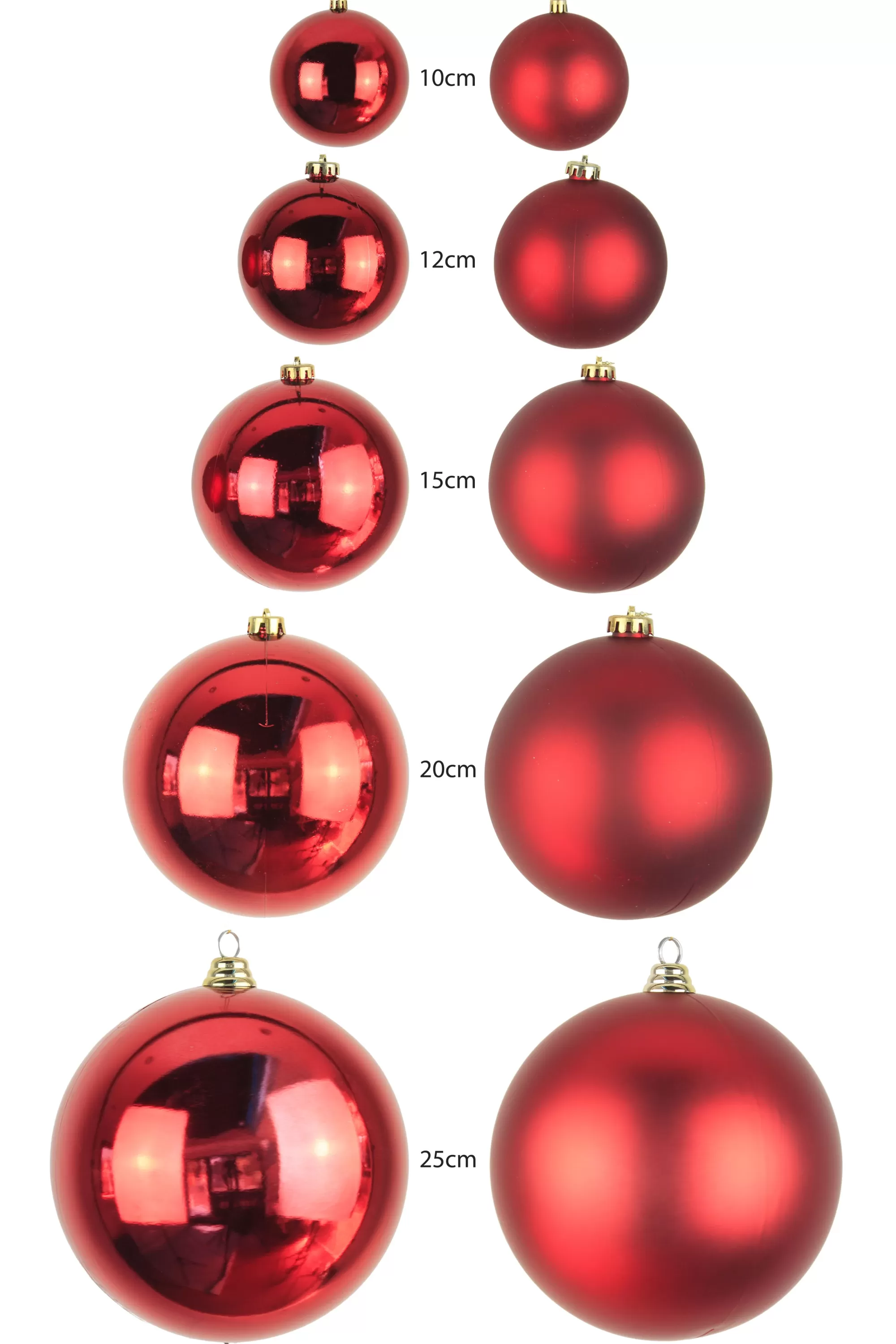Online Christmas Tree World Bulk Red Bauble Sets Shiny/Matte 10Cm-25Cm (Indoor/Outdoor Use)