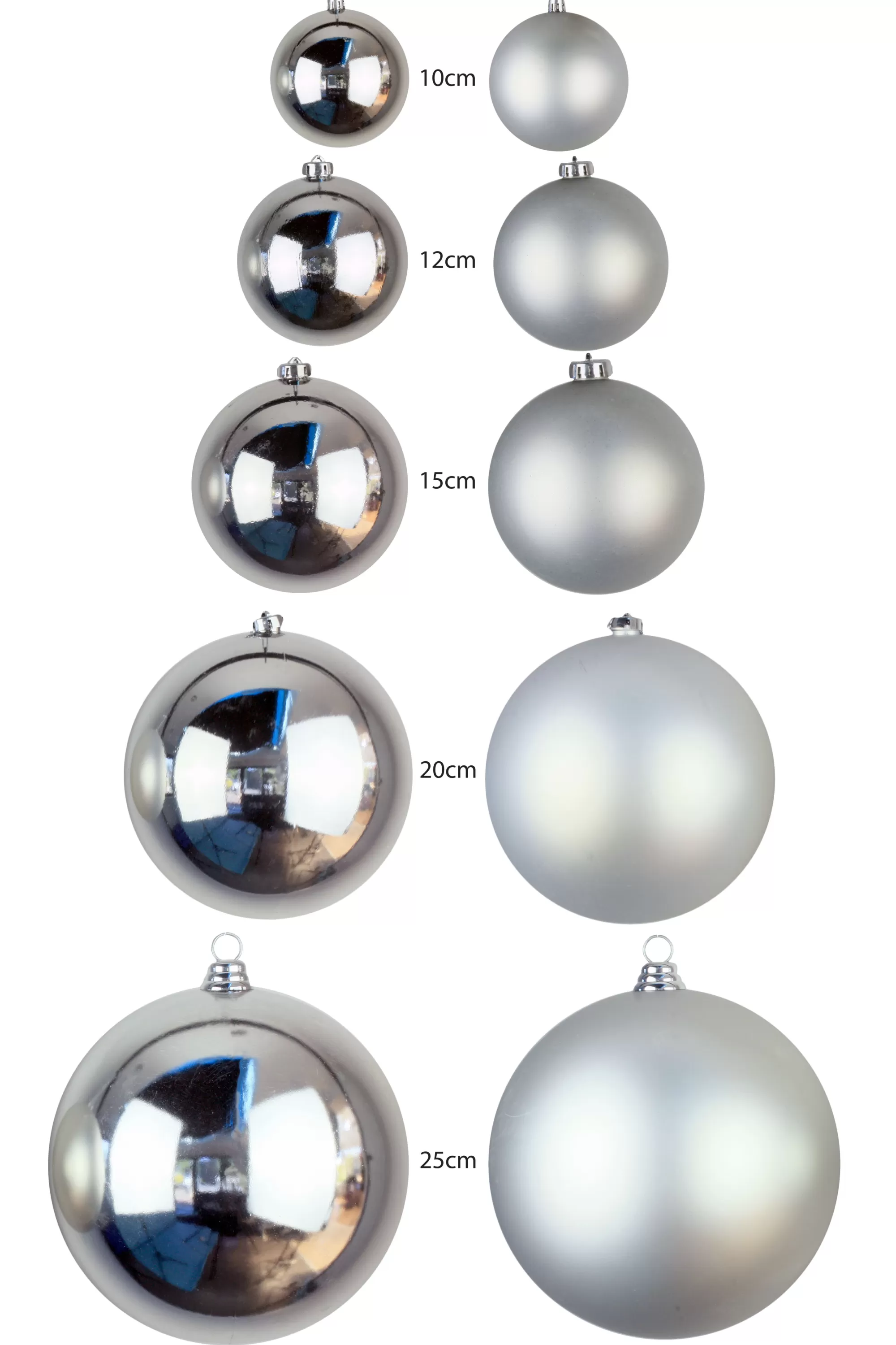 Outlet Christmas Tree World Bulk Silver Bauble Sets Shiny/Matte 10Cm-25Cm (Indoor/Outdoor Use)