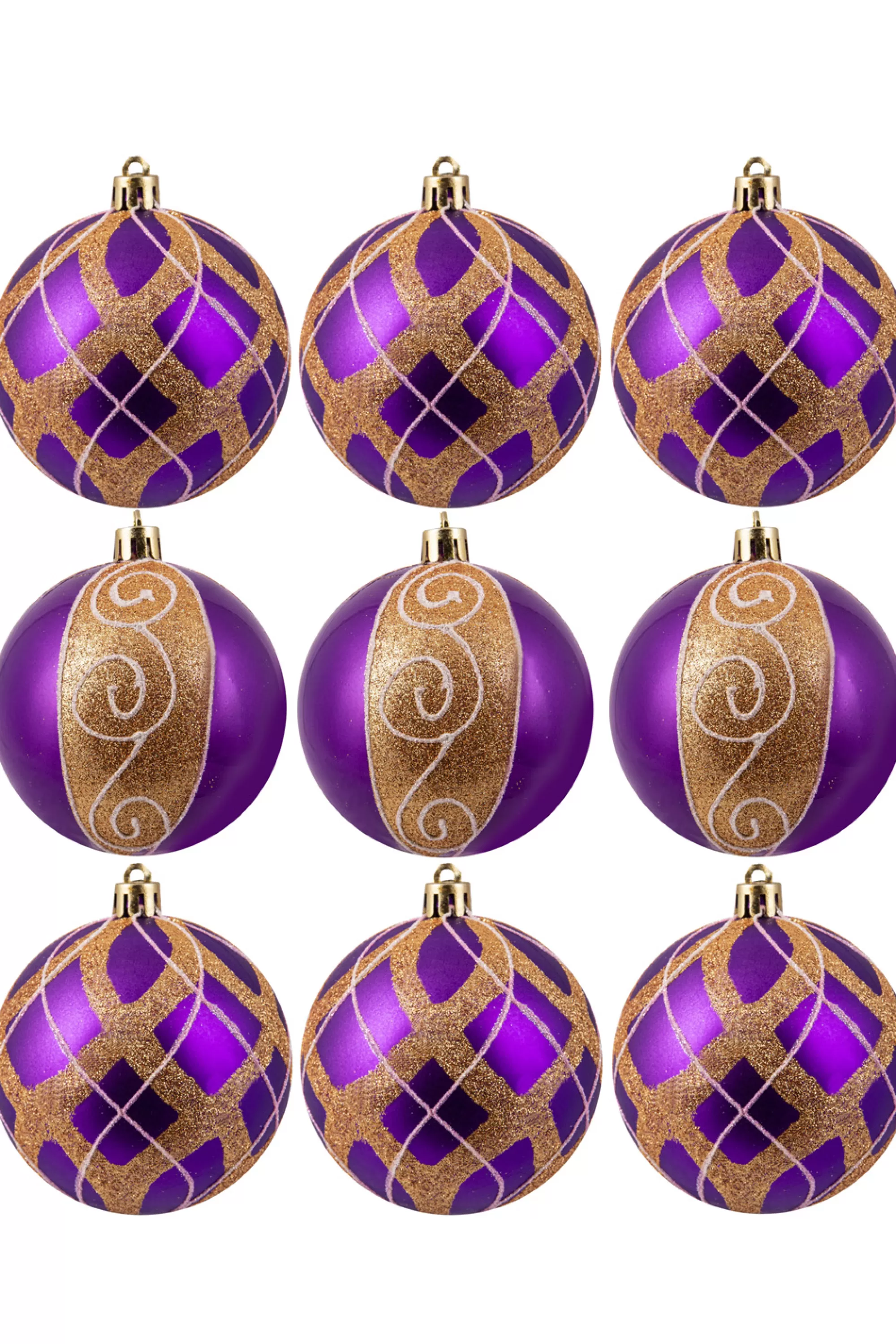 Flash Sale Christmas Tree World Hand Painted Shatterproof Bauble Design 10 (9-12 Pack)