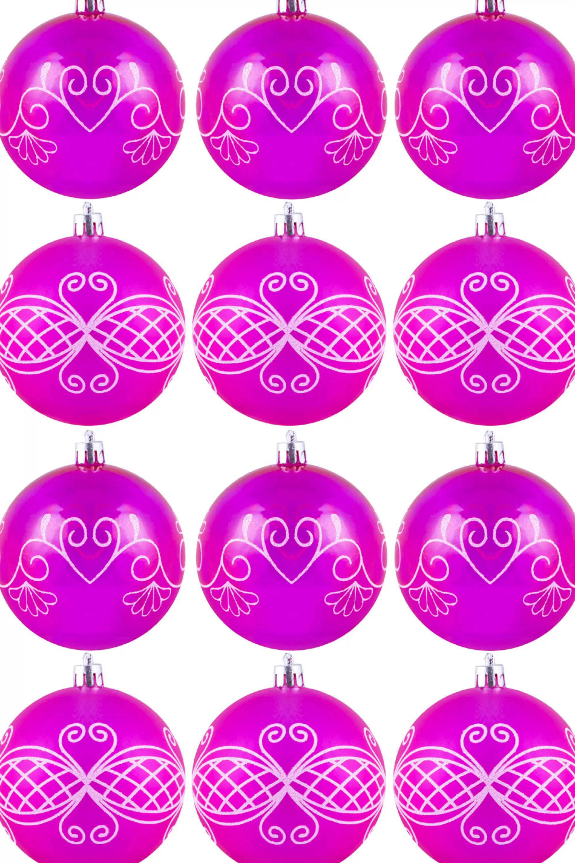 Hot Christmas Tree World Hand Painted Shatterproof Bauble Design 1 (12 Pack)