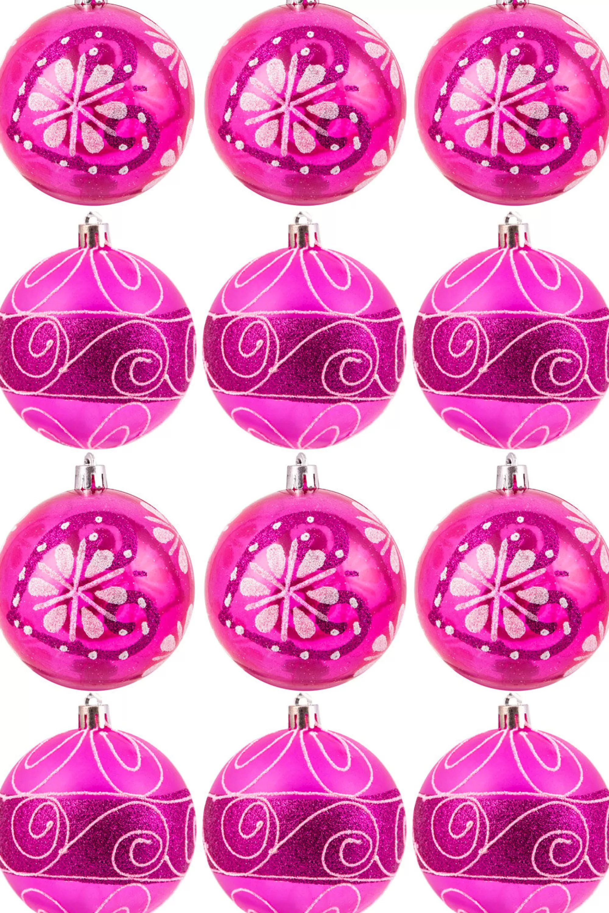 Best Christmas Tree World Hand Painted Shatterproof Bauble Design 2 (12 Pack)