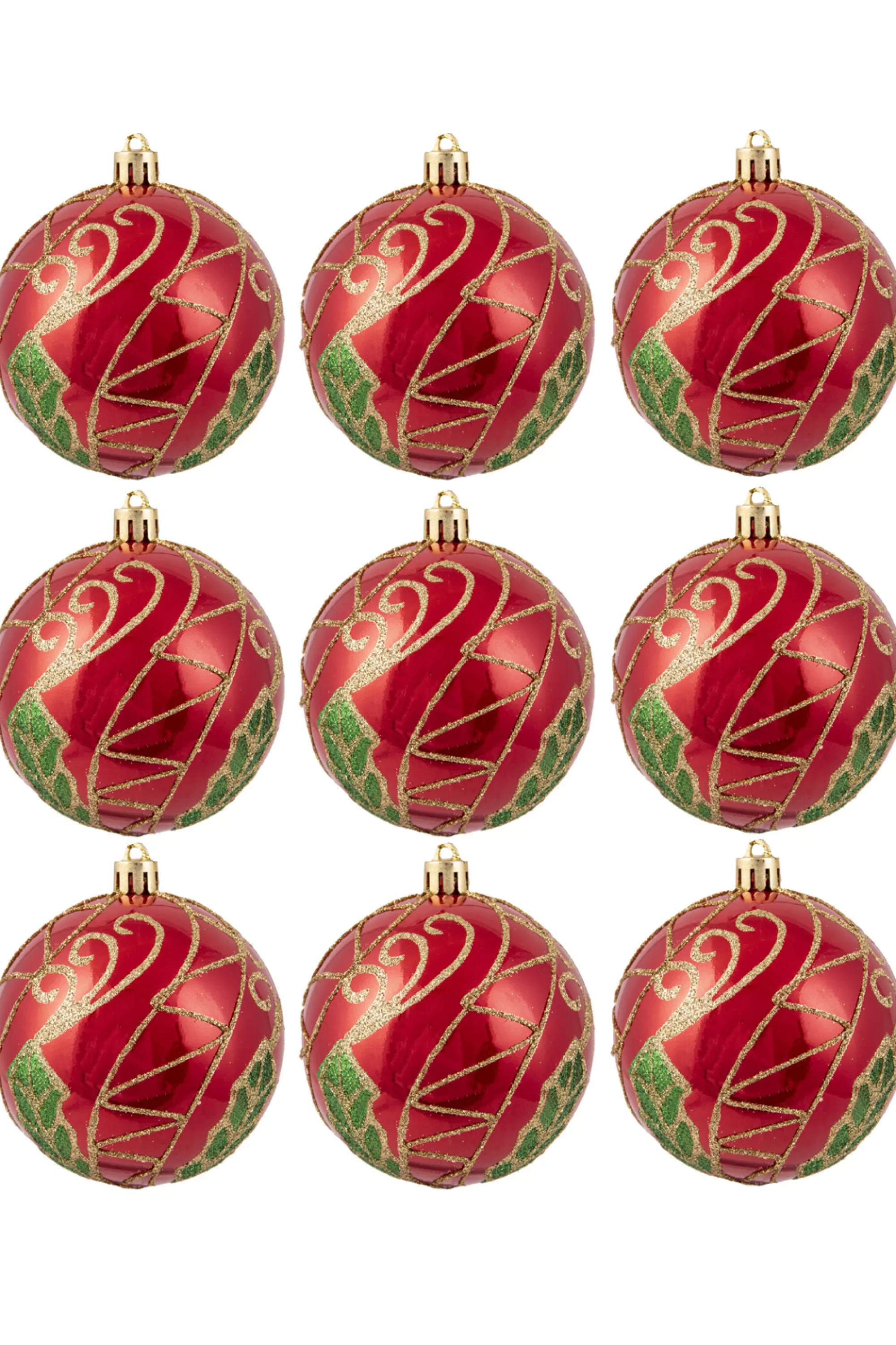 Outlet Christmas Tree World Hand Painted Shatterproof Bauble Design 31 (12 Pack)