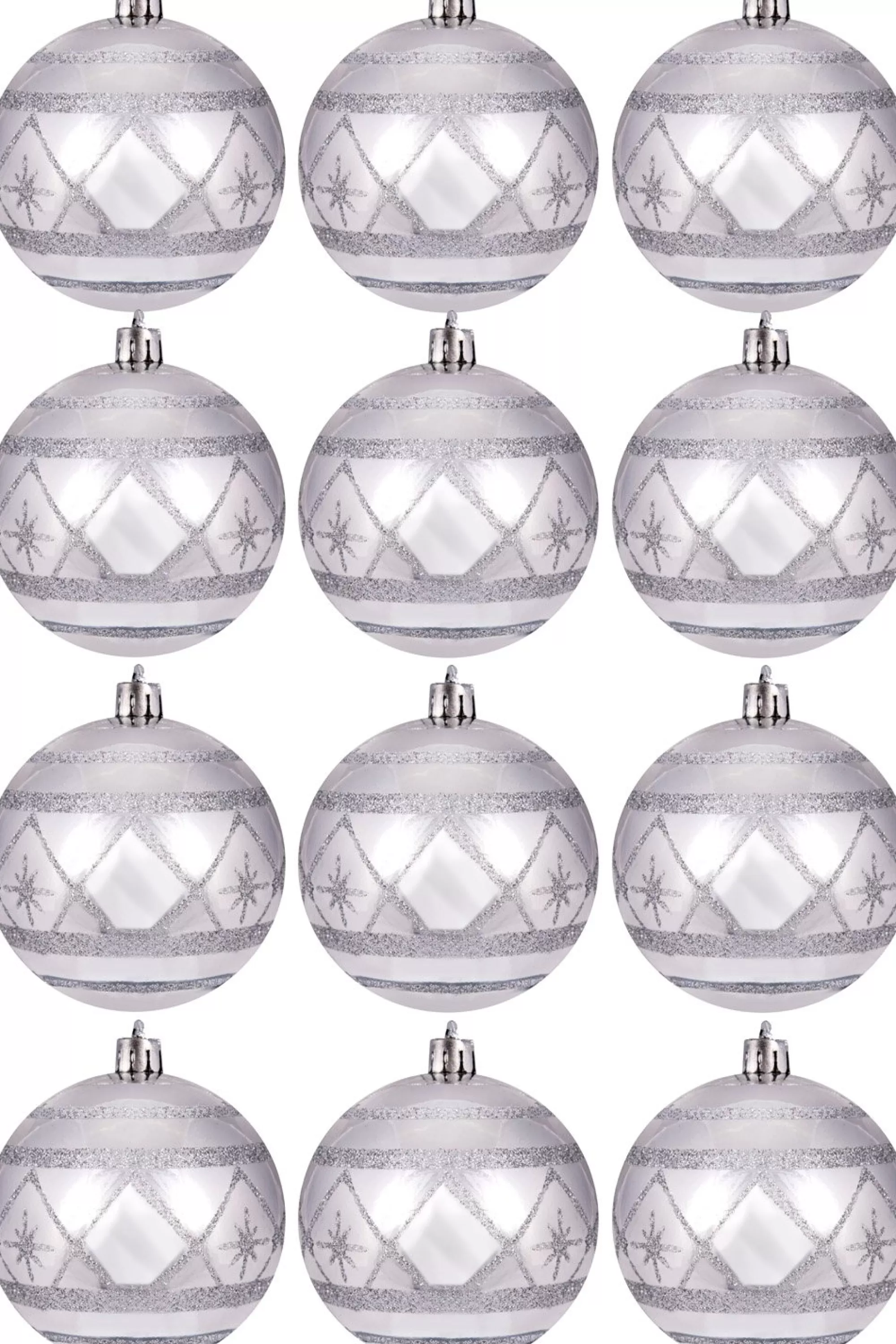 Online Christmas Tree World Hand Painted Shatterproof Bauble Design 37 (12 Pack)