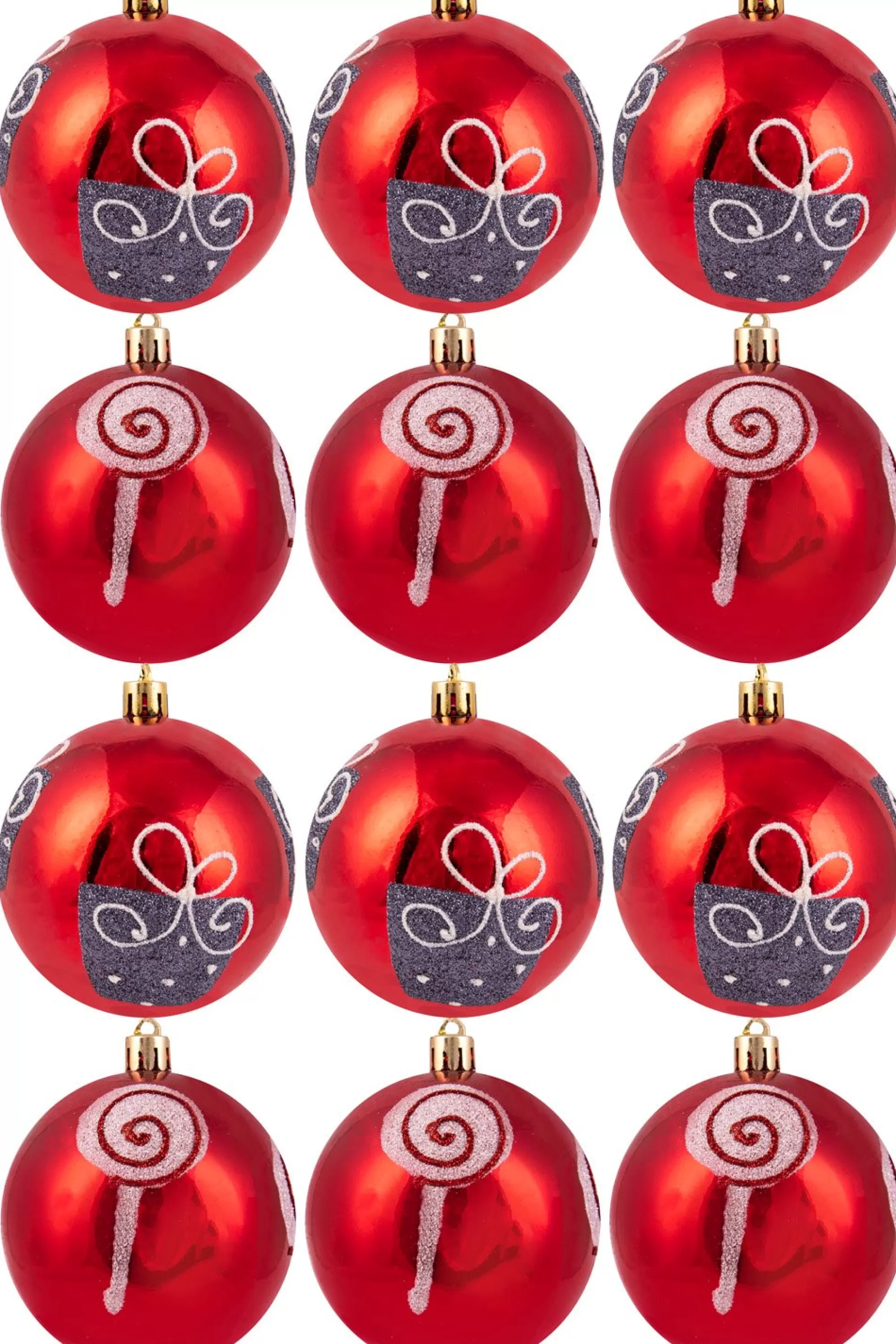 Best Christmas Tree World Hand Painted Shatterproof Bauble Design 8 (9-12 Pack)