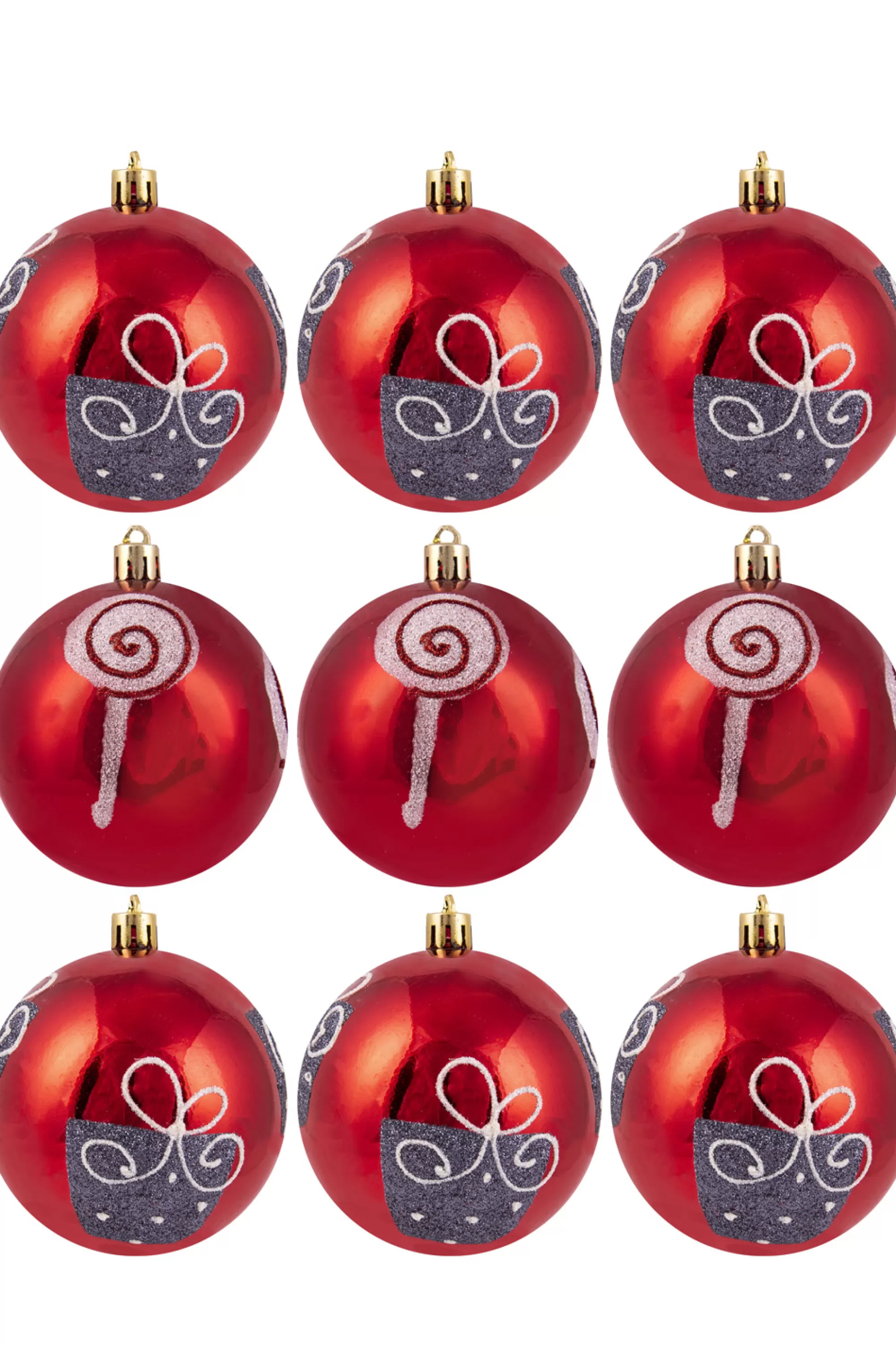 Best Christmas Tree World Hand Painted Shatterproof Bauble Design 8 (9-12 Pack)