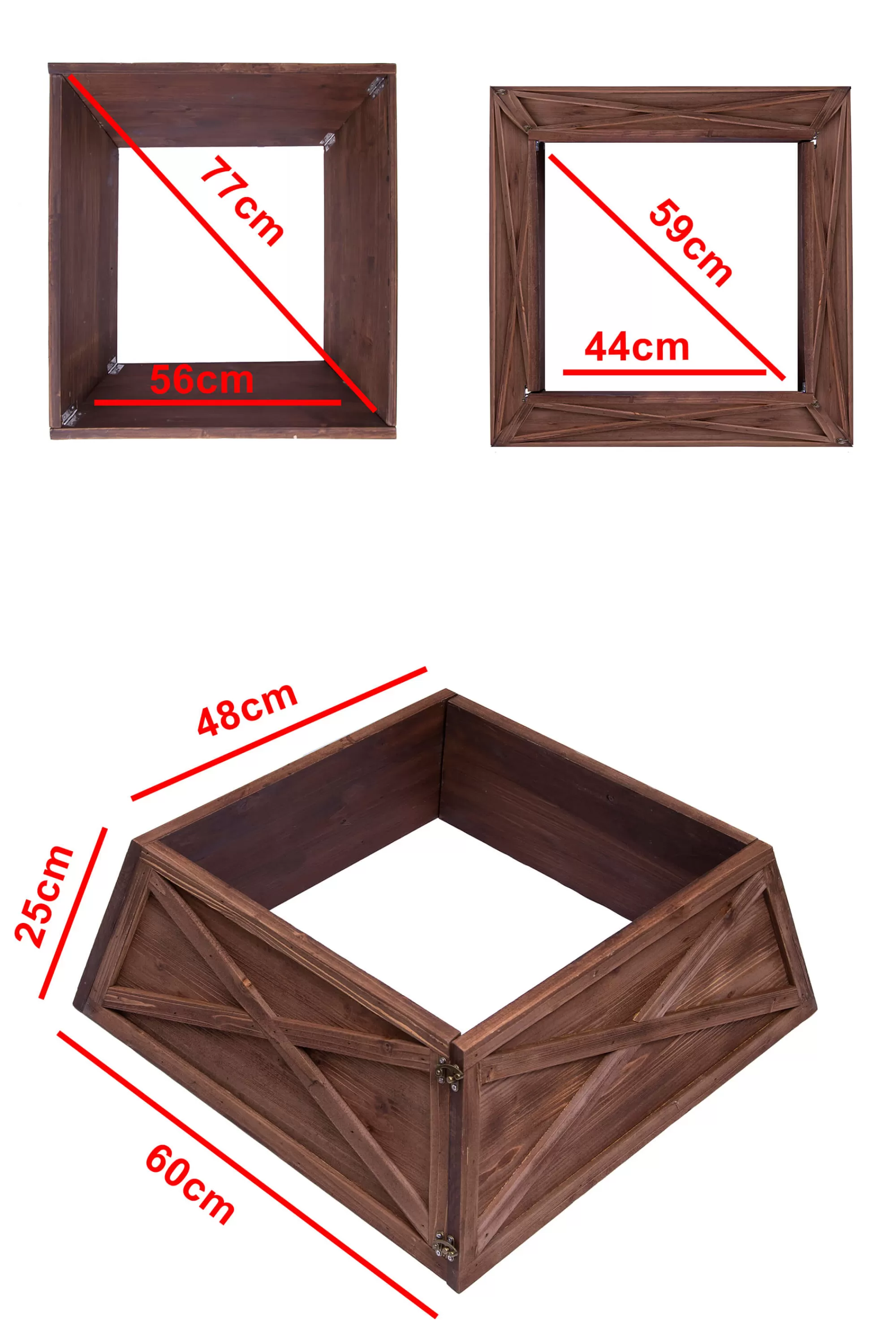 New Christmas Tree World Large Wooden Trapezoid Christmas Tree Skirt (Fits 6Ft-9Ft Trees - 3 Colours Available)