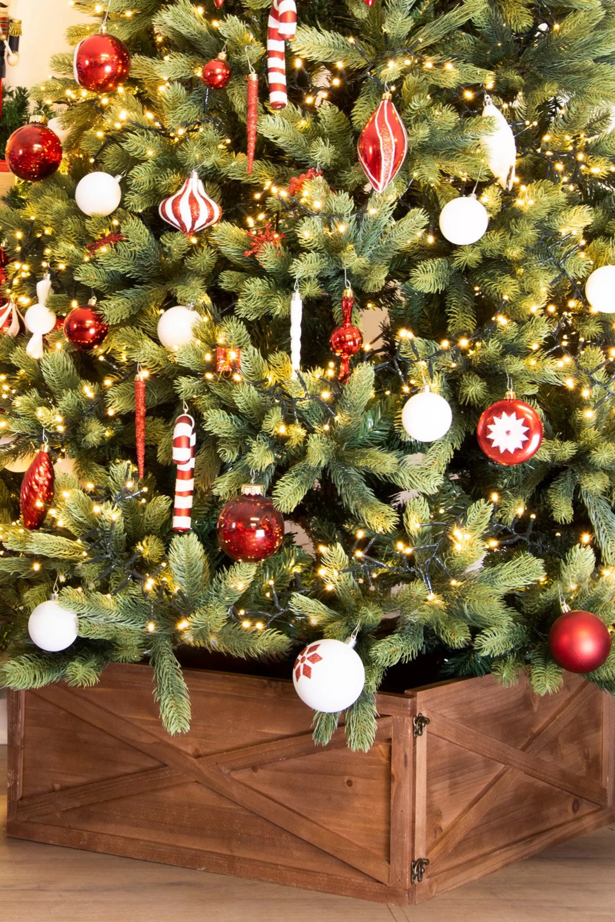 Flash Sale Christmas Tree World Natural Brown Wooden Christmas Tree Skirt (Fits 7Ft-9Ft Trees)