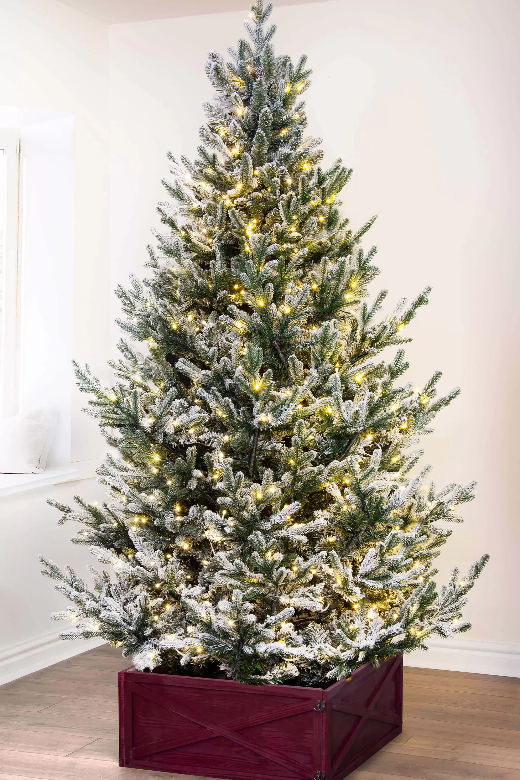 Best Sale Christmas Tree World The 10Ft Pre-Lit Frosted Ultra Mountain Pine