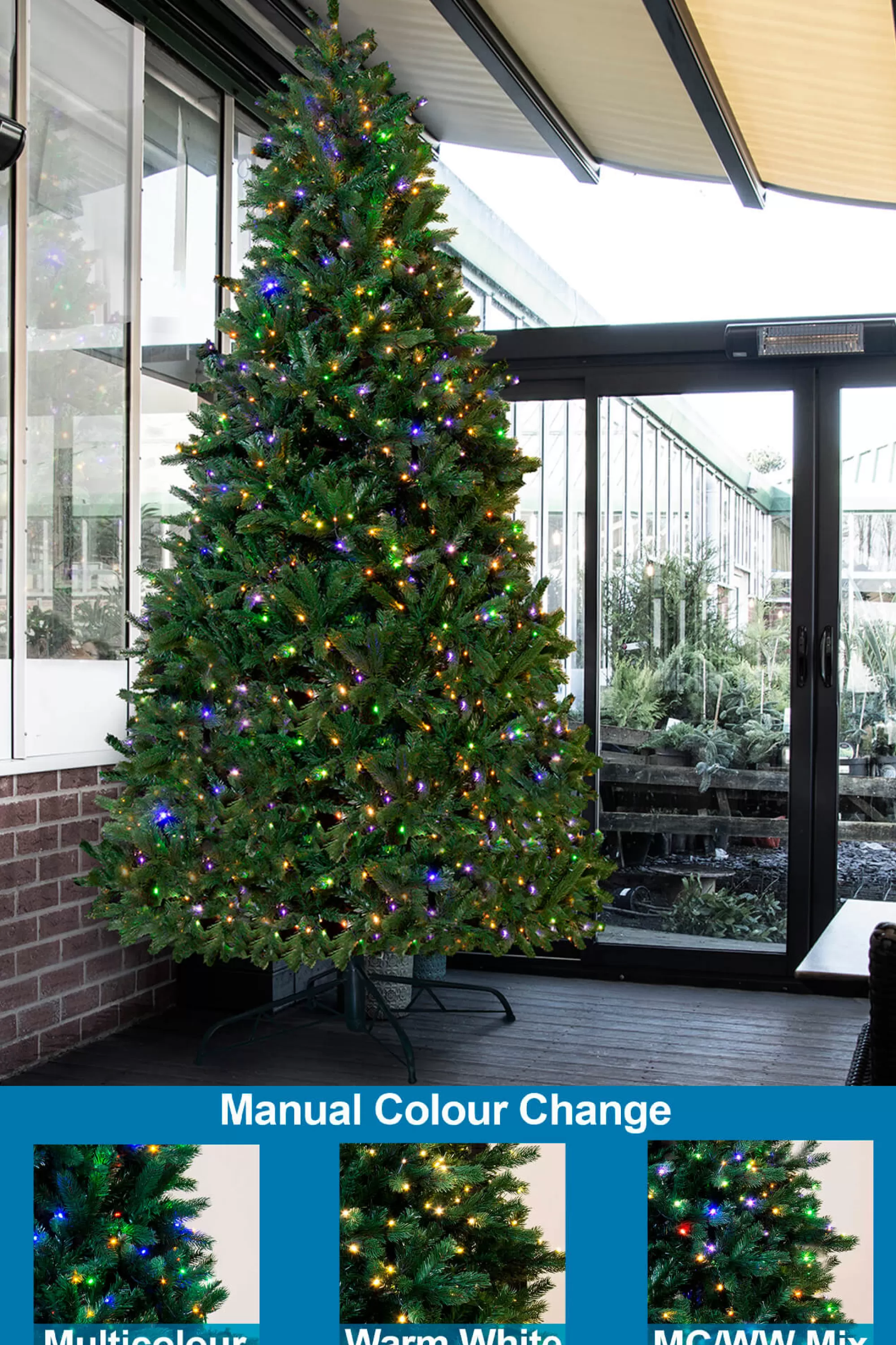 Best Sale Christmas Tree World The 12Ft Pre-Lit Ultra Devonshire Slimline Tree Warm White/Multicoloured Colour Change Leds