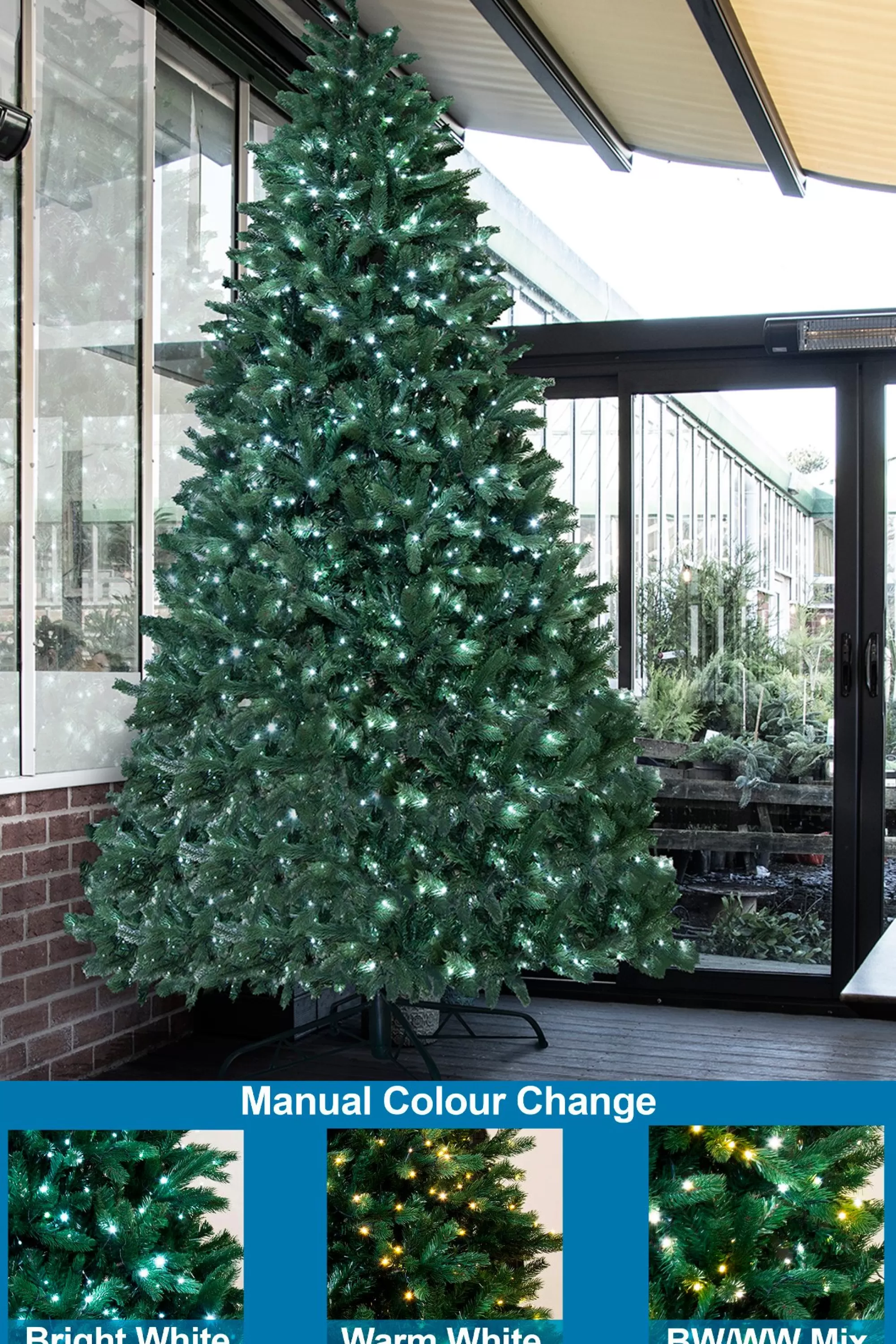 New Christmas Tree World The 12Ft Ultra Devonshire Fir Pre-Lit With Warm White/White Colour Change Leds
