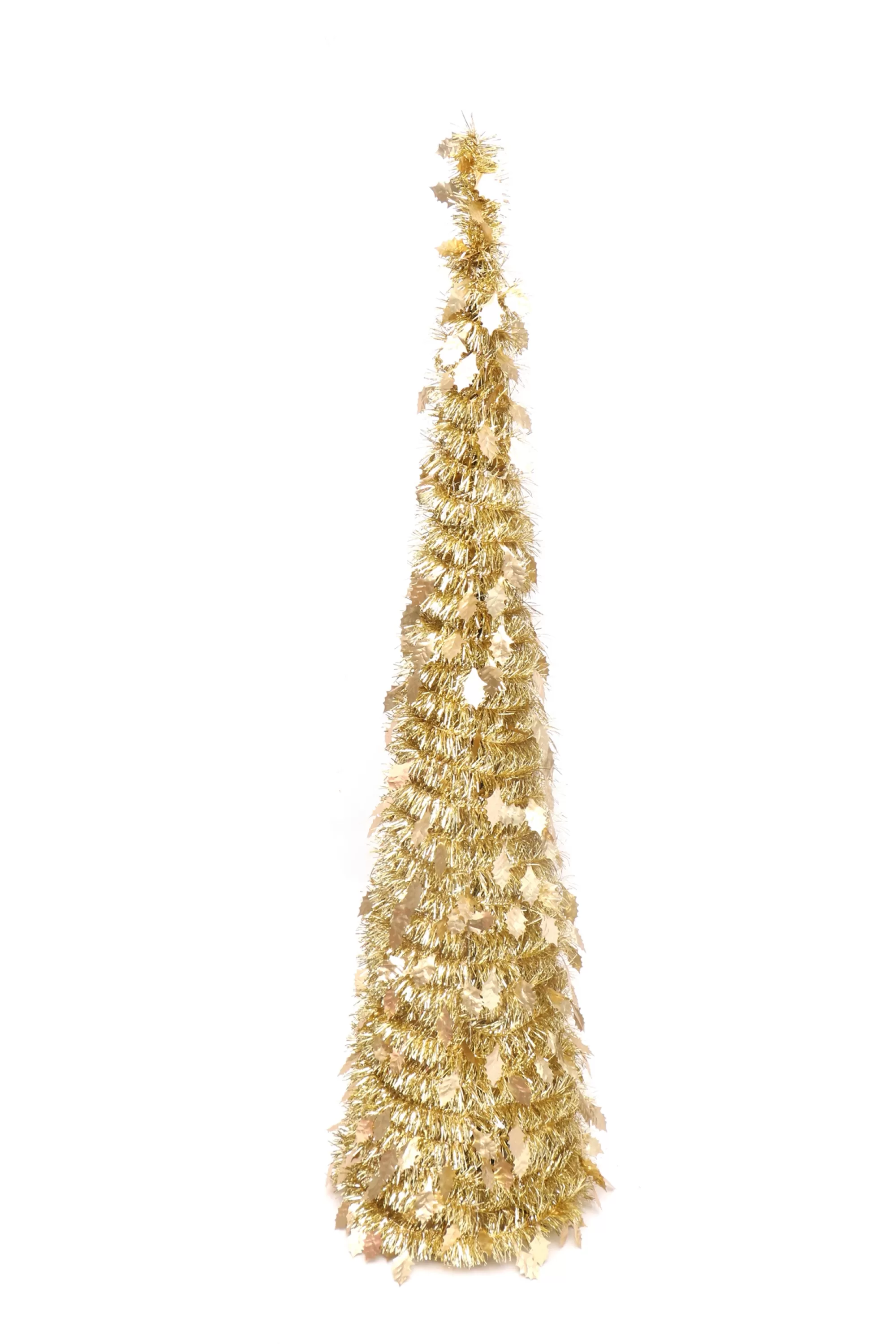 Flash Sale Christmas Tree World The 5Ft Slim Gold Tinsel Pop Up Christmas Tree