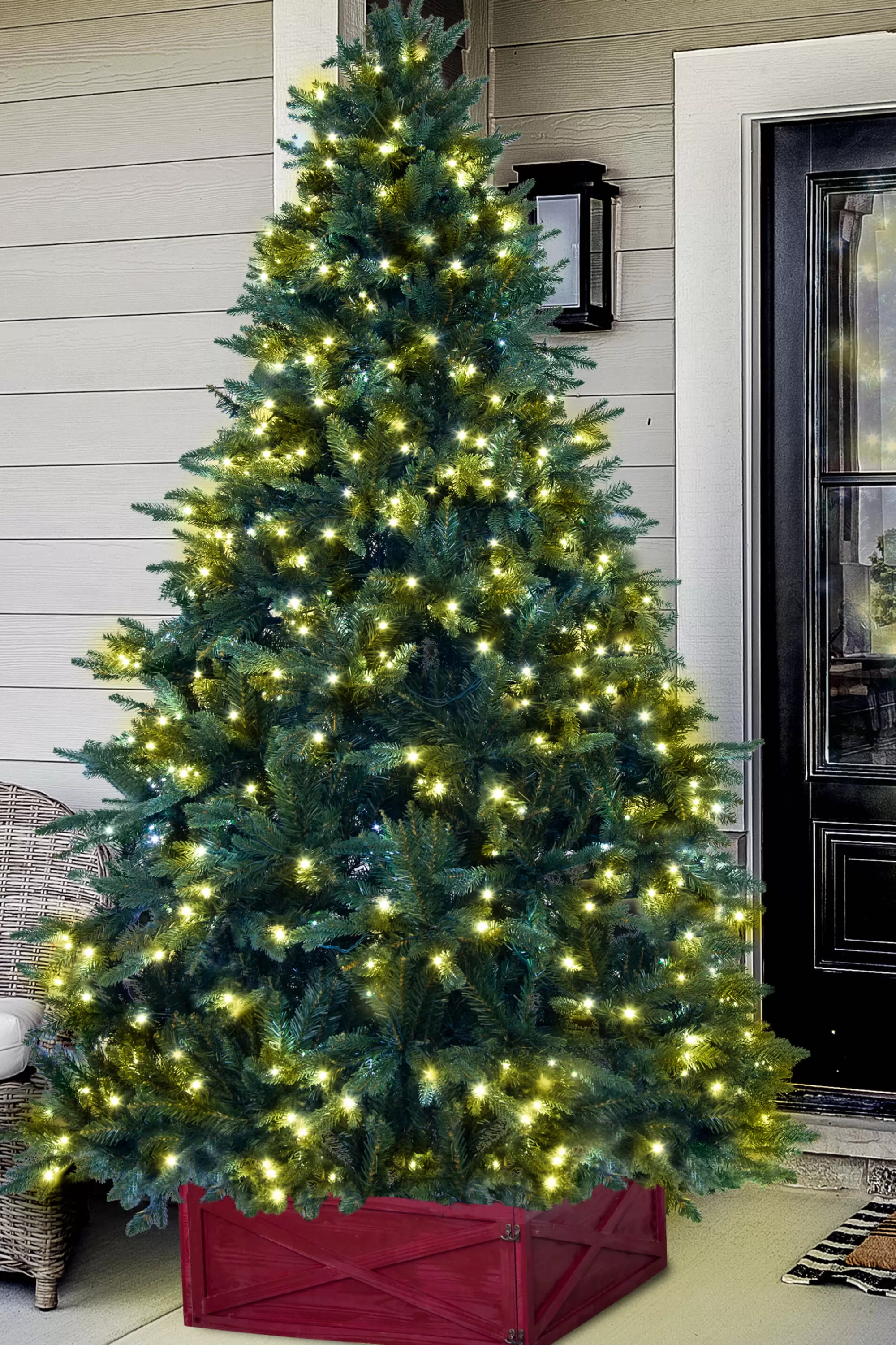 Clearance Christmas Tree World The 6Ft Pre-Lit Outdoor Woodland Pine Tree