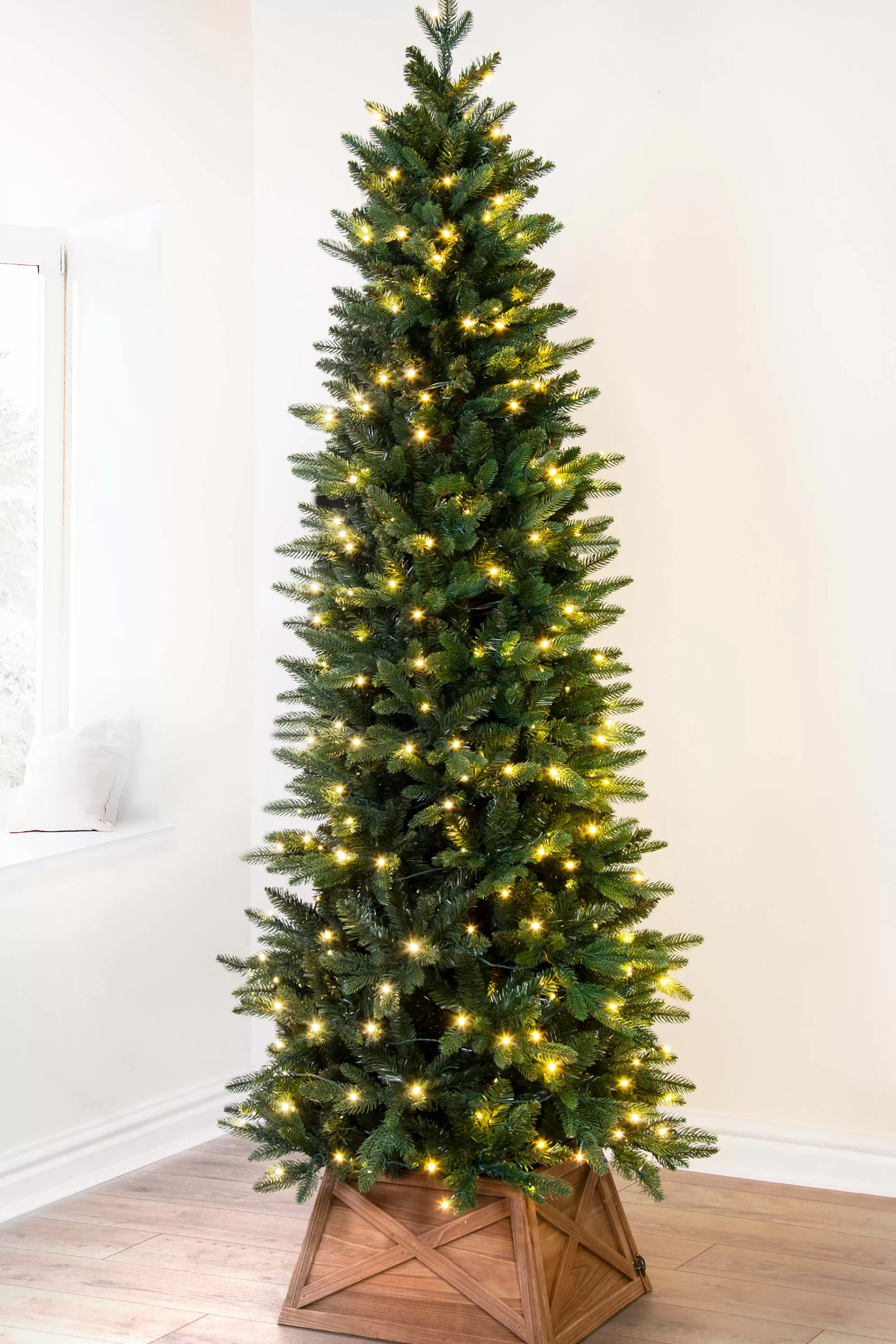 Shop Christmas Tree World The 7Ft Pre-Lit Ultra Slim Mixed Pine