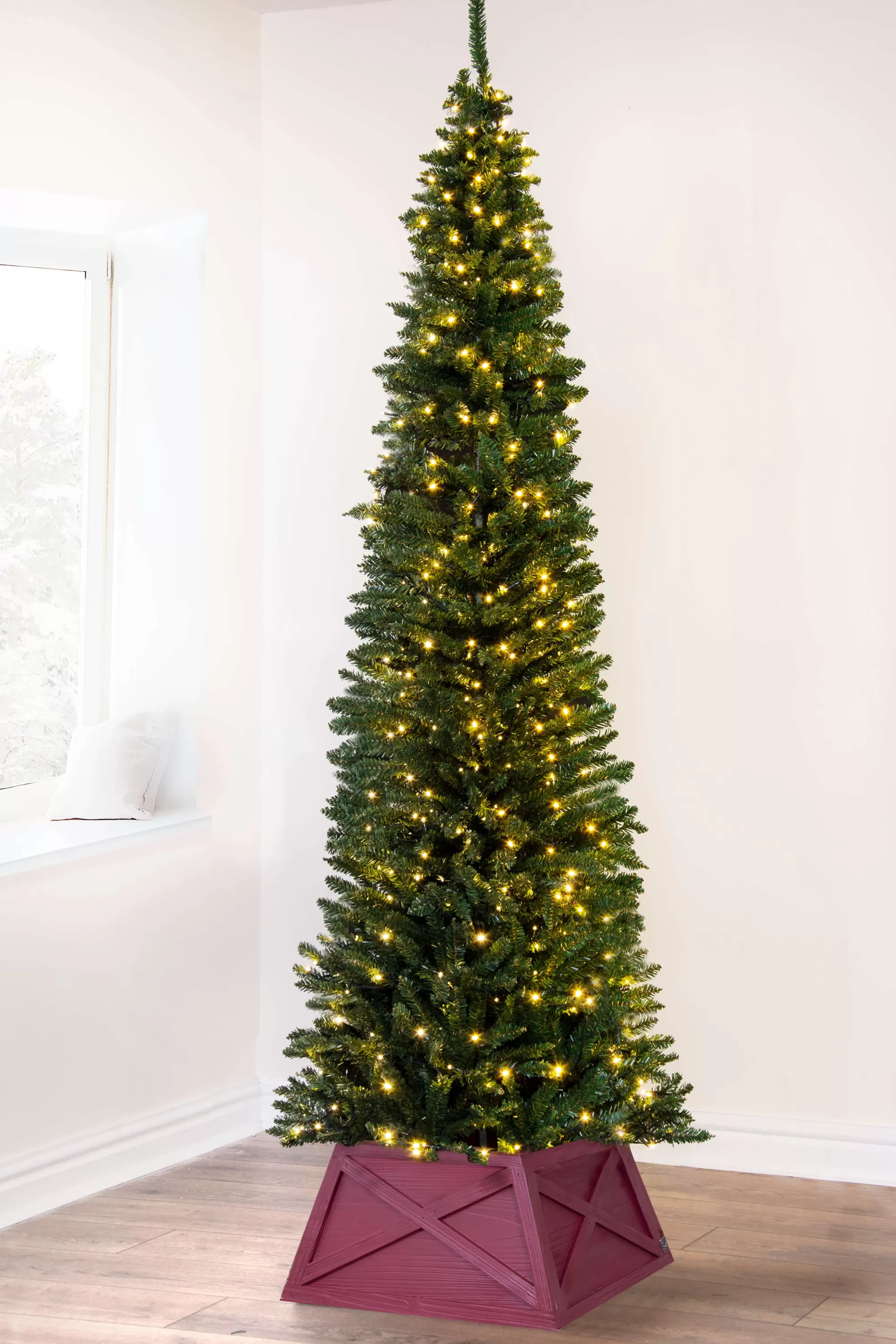 Fashion Christmas Tree World The Pre-Lit 6Ft Green Italian Pencilimo Tree