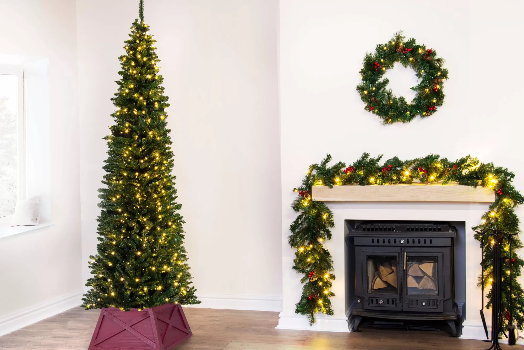 Fashion Christmas Tree World The Pre-Lit 6Ft Green Italian Pencilimo Tree