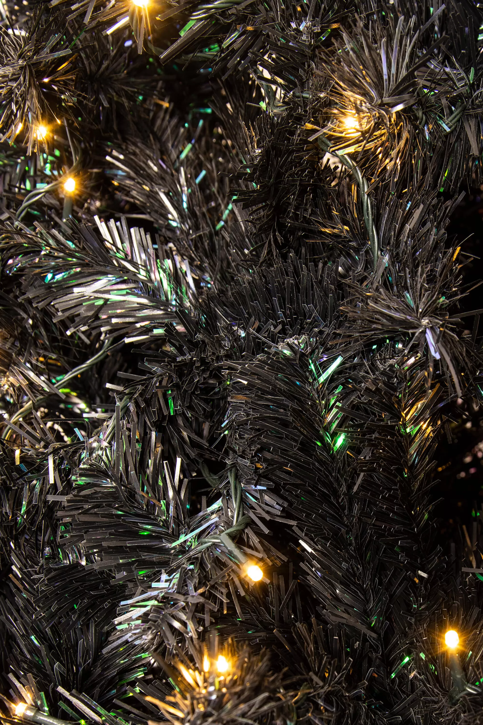 Outlet Christmas Tree World The Pre-Lit Black Iridescence Pine Tree With Warm White Lights (6Ft To 7Ft)