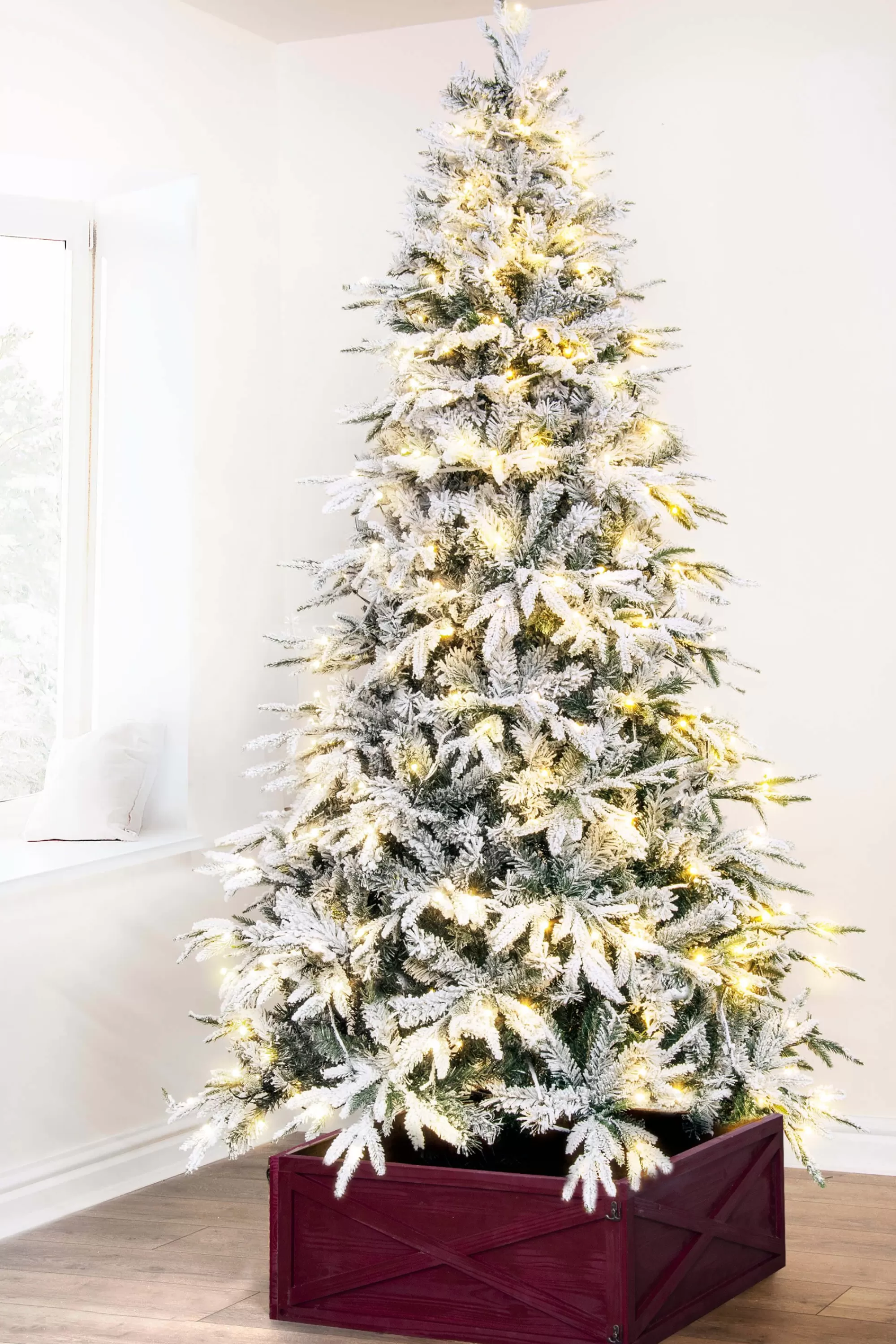 Outlet Christmas Tree World The Pre-Lit Snowy Alpine Tree Warm White (4Ft To 12Ft)
