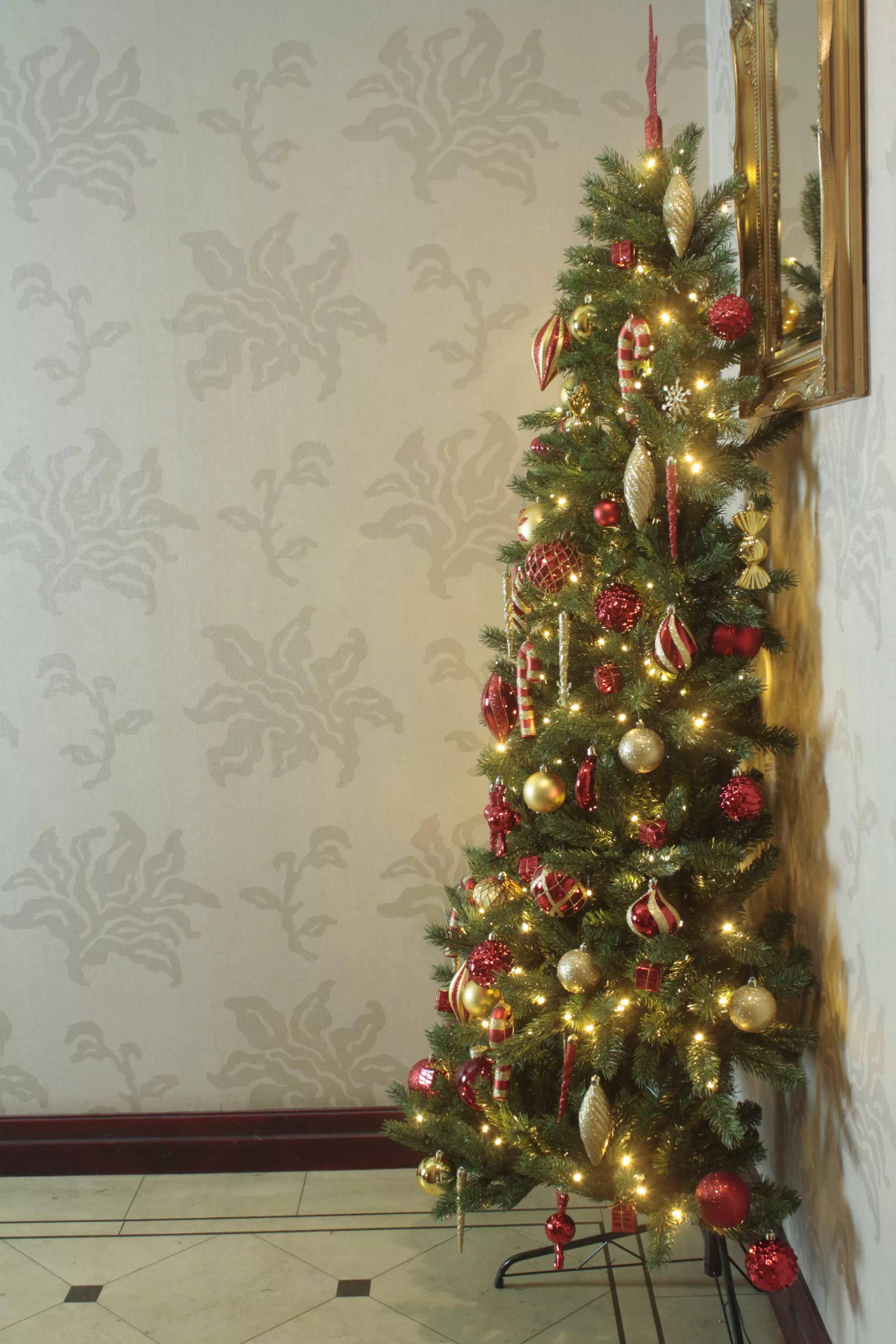 Best Christmas Tree World The Pre-Lit Ultra Devonshire Half Tree Warm White Lights (4Ft To 7Ft)