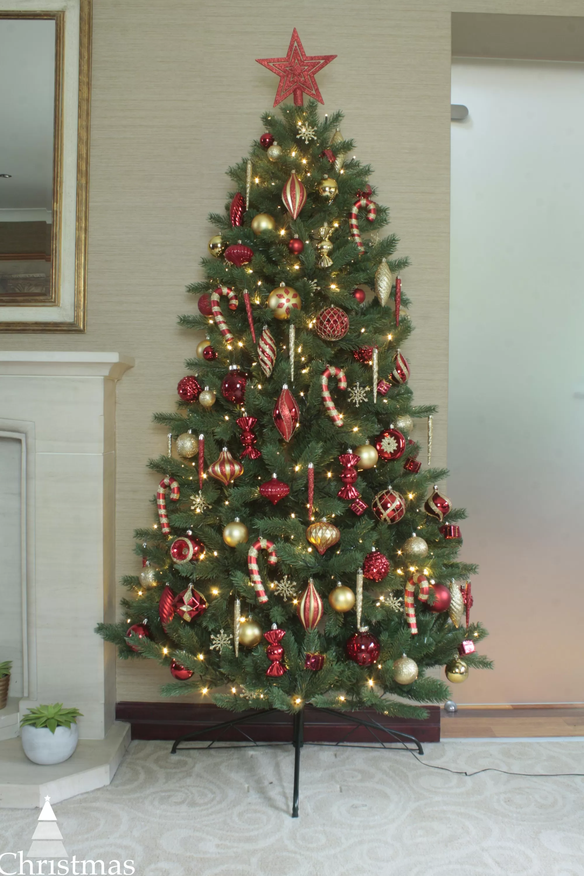 Best Christmas Tree World The Pre-Lit Ultra Devonshire Half Tree Warm White Lights (4Ft To 7Ft)