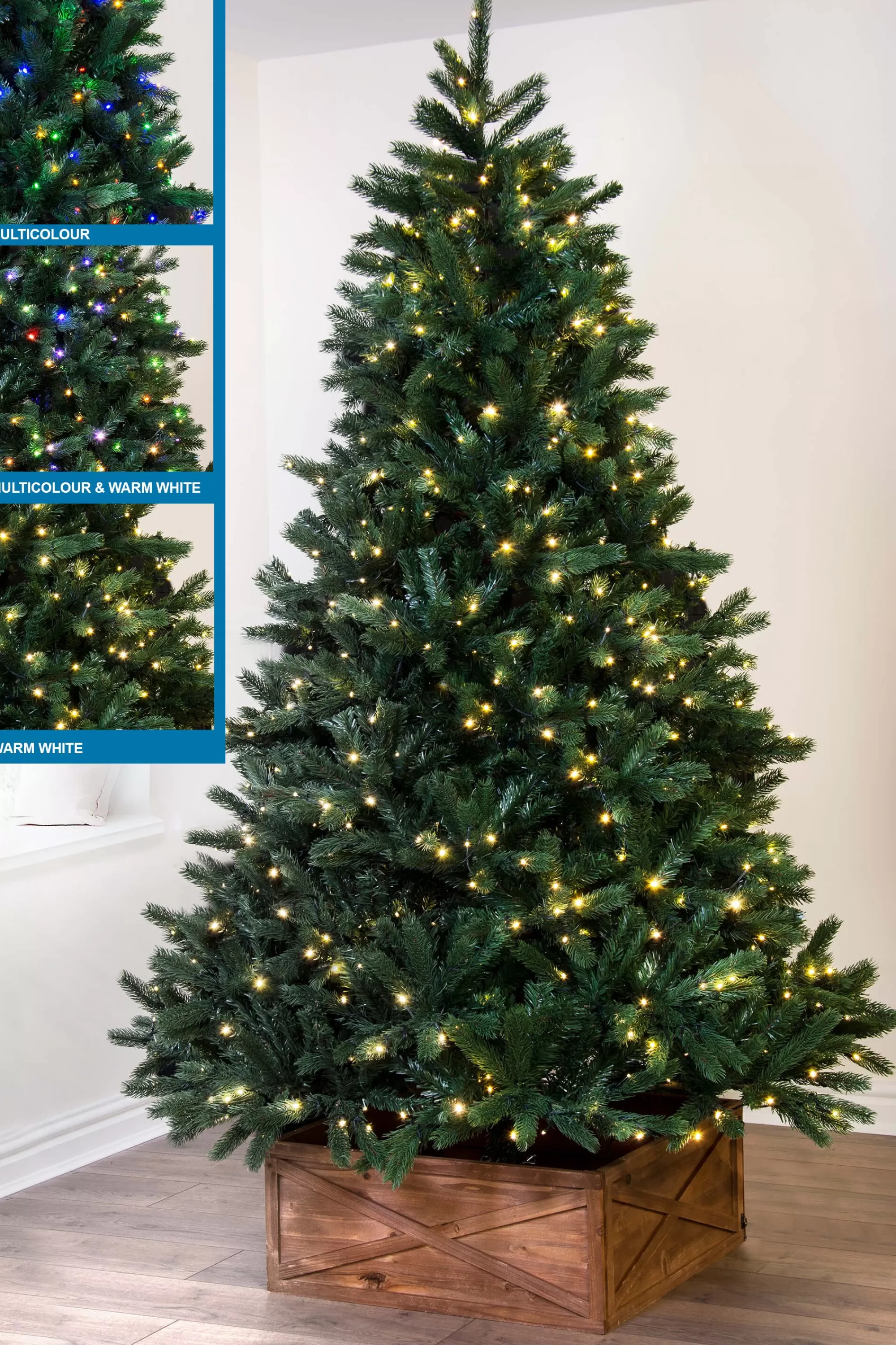 Hot Christmas Tree World The Ultra Devonshire Fir Pre-Lit With Warm White/Multicoloured Colour Change Leds (4Ft To 12Ft)
