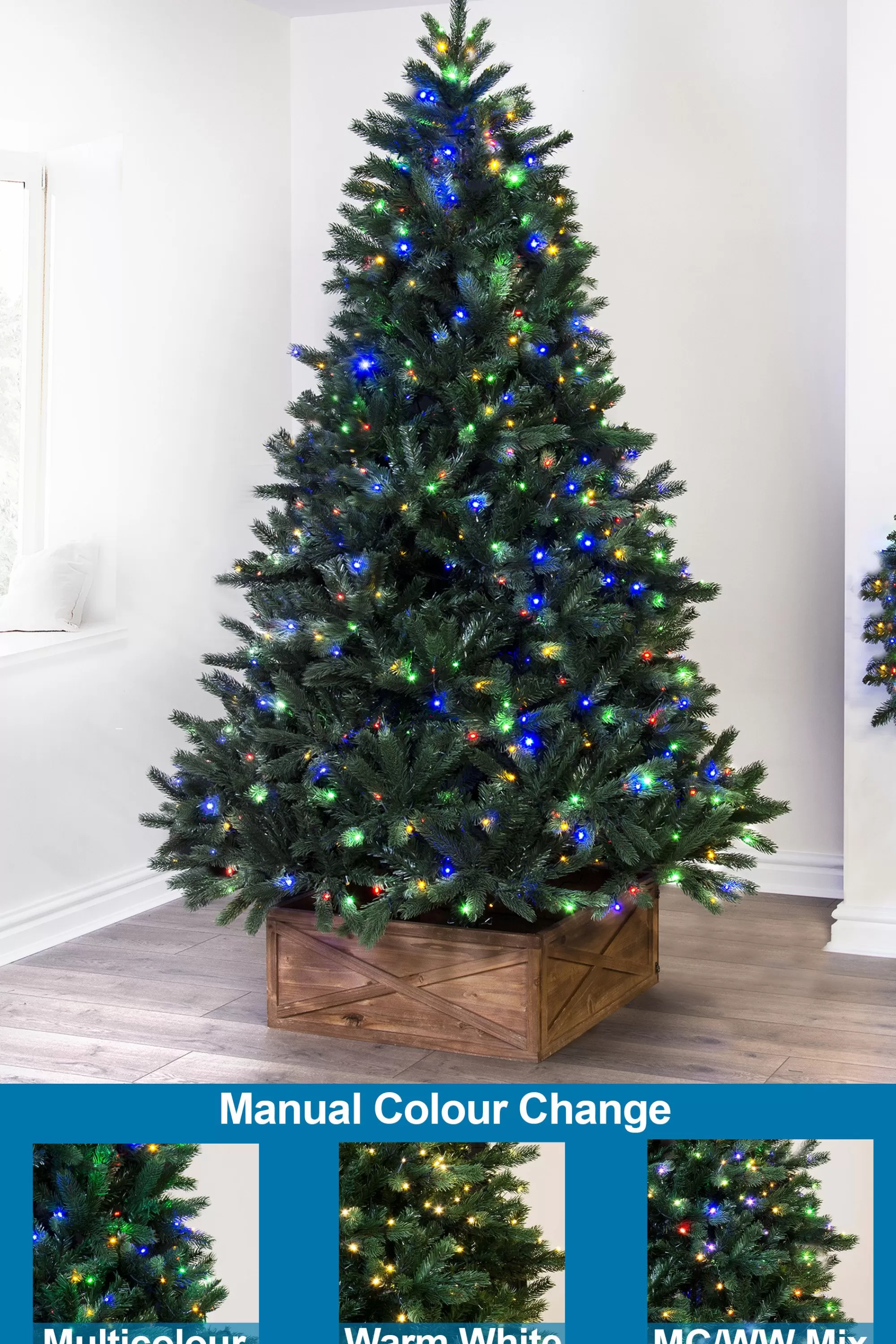 Hot Christmas Tree World The Ultra Devonshire Fir Pre-Lit With Warm White/Multicoloured Colour Change Leds (4Ft To 12Ft)