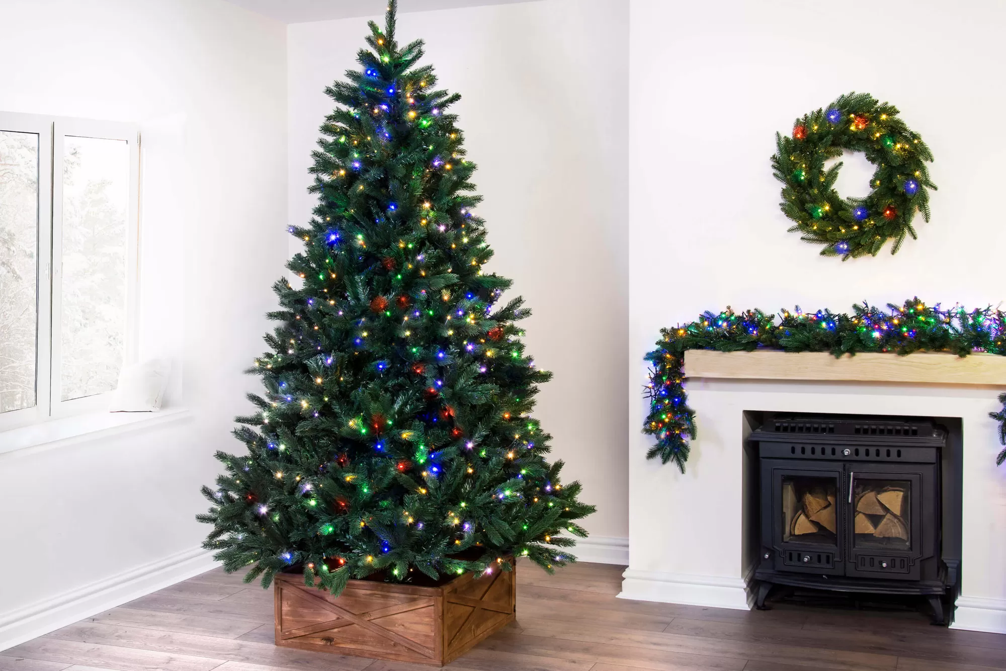 Cheap Christmas Tree World The Ultra Devonshire Fir Pre-Lit With Warm White/Multicoloured Leds (4Ft To 12Ft)