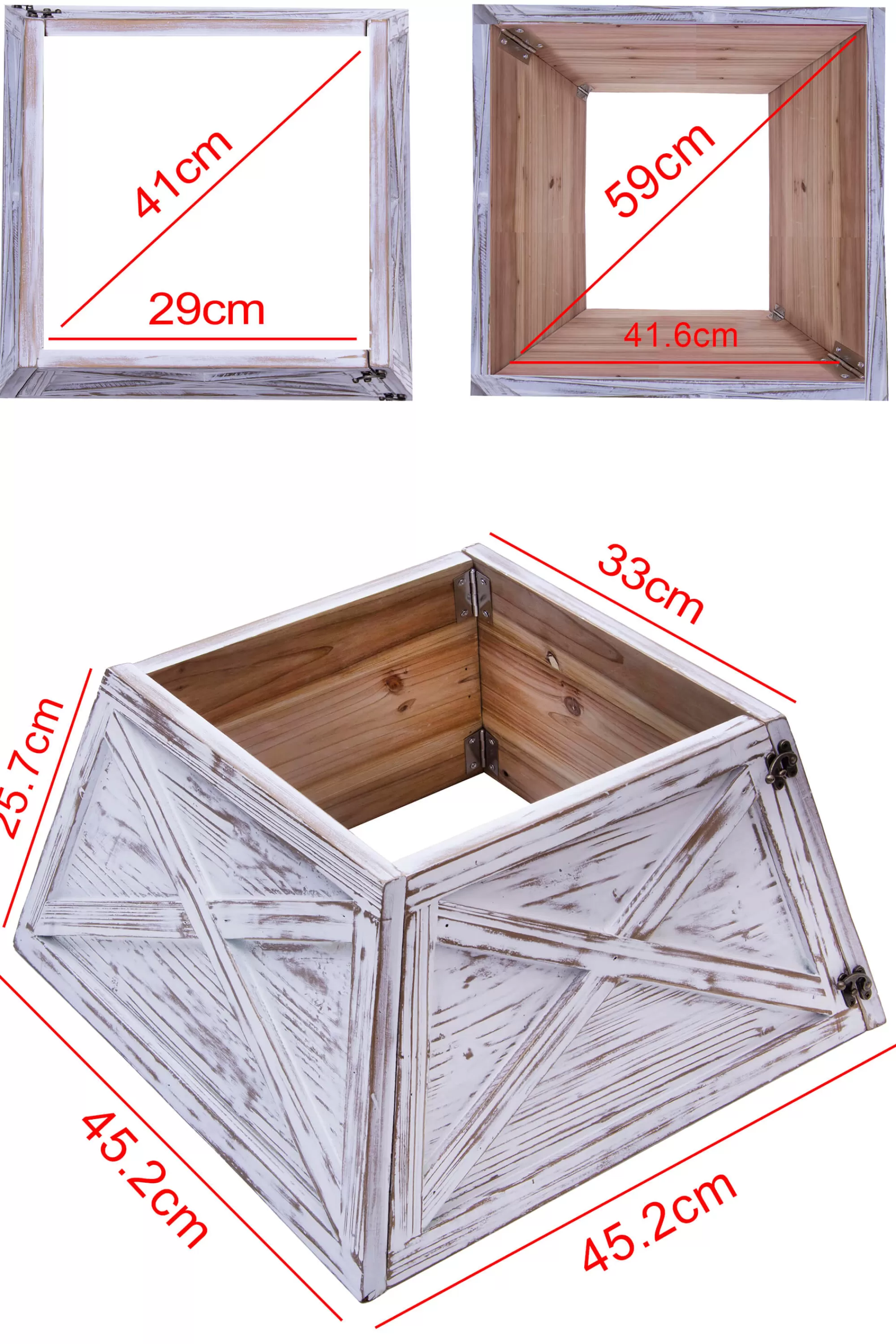 Online Christmas Tree World Wooden Christmas Tree Skirt In 3 Colours (For 4Ft-6Ft Trees - Tight Fit)